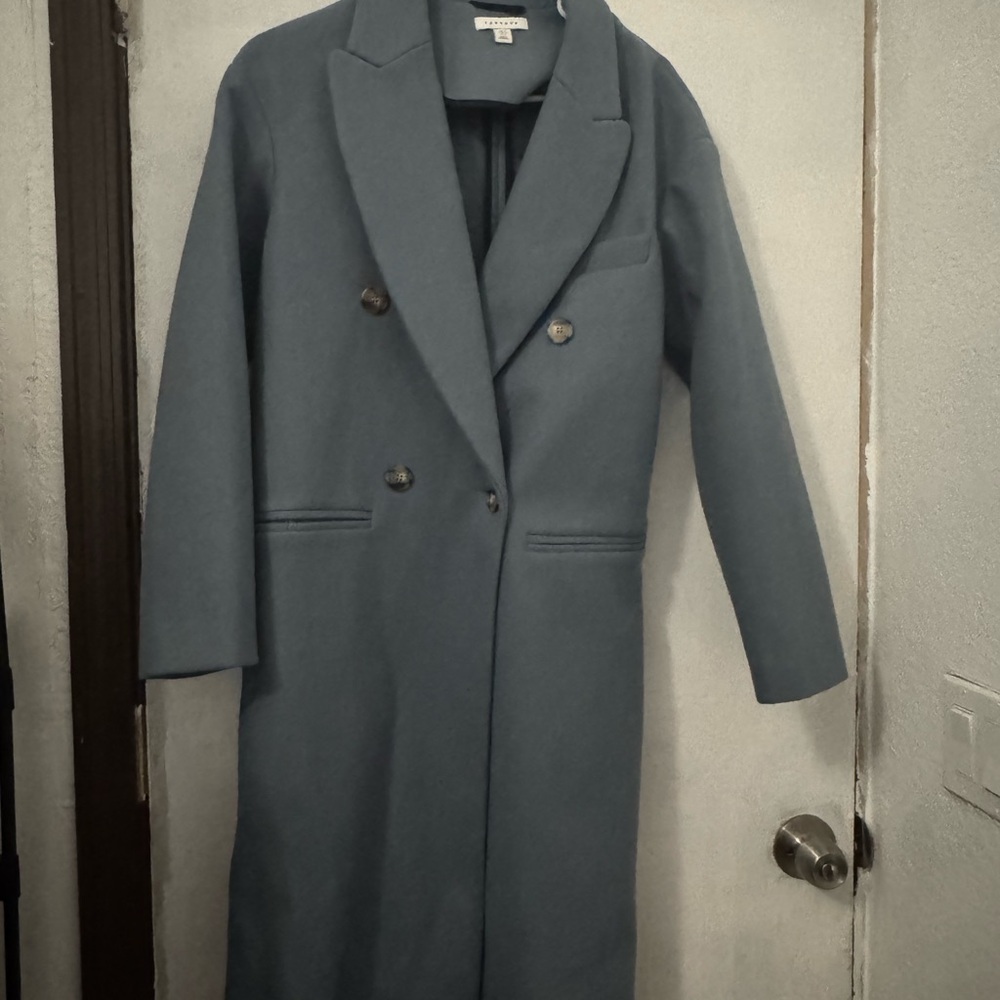 Women's Blue Double-Breasted Coat